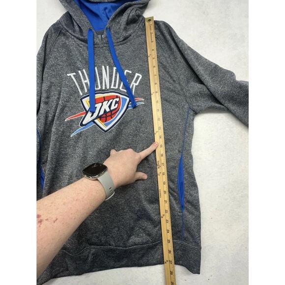 Oklahoma City Thunder Womens Hoodie Size Medium Pullover NBA Gray Blue - Picture 2 of 8